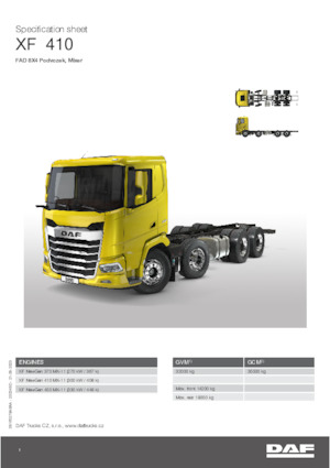 Merevvázak DAF XF 410 FAD Mixer