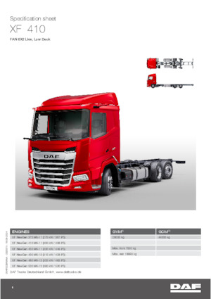 Merevvázak DAF XF 410 FAN Low Deck