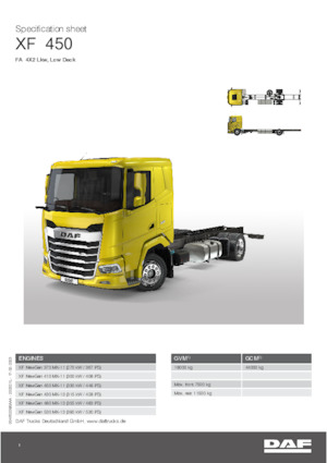 Merevvázak DAF XF 430 FA Low Deck