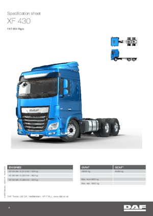 Merevvázak DAF XF 430 FAT