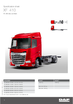 Merevvázak DAF XF 410 FA Low Deck