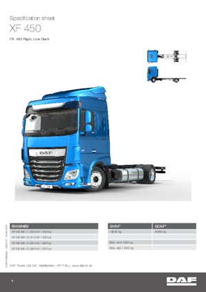 Merevvázak DAF XF 450 FA Low Deck