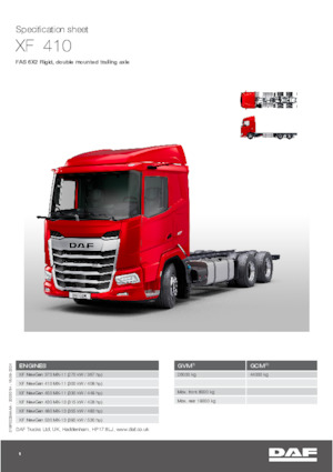 Merevvázak DAF XF 410 FAS