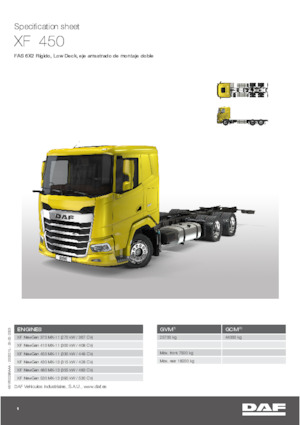 Merevvázak DAF XF 480 FAS Low Deck