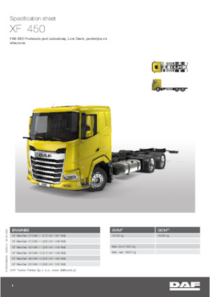 Merevvázak DAF XF 480 FAS Low Deck