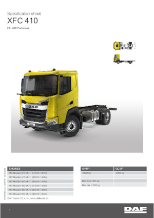 Merevvázak DAF XFC 480 FA