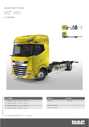 Merevvázak DAF XG+ 450 FA