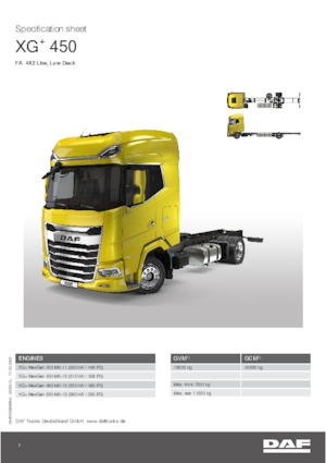 Merevvázak DAF XG+ 450 FAR
