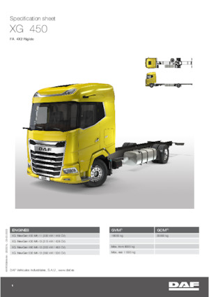 Merevvázak DAF XG 450 FA