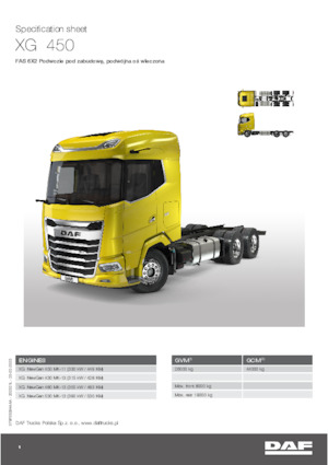 Merevvázak DAF XG 530 FAS