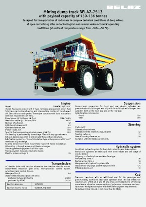 Merevvázas dömperek Belaz 7513