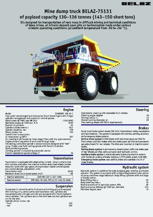 Merevvázas dömperek Belaz 75131