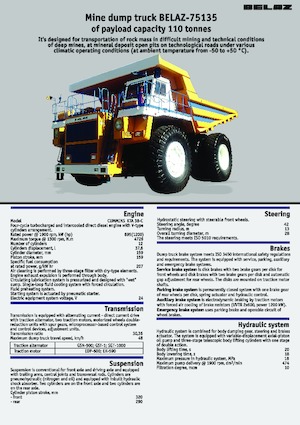 Merevvázas dömperek Belaz 75135