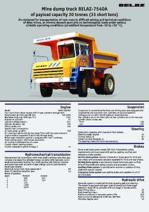 Merevvázas dömperek Belaz 7540A