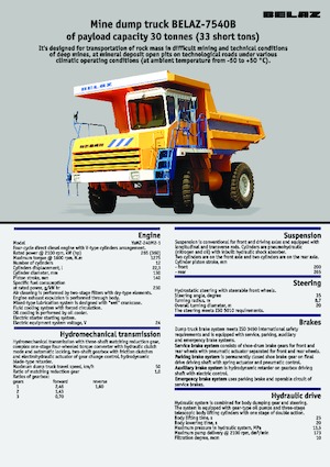 Merevvázas dömperek Belaz 7540B