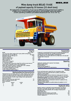 Merevvázas dömperek Belaz 7540E