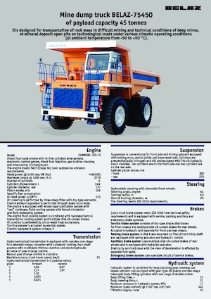 Merevvázas dömperek Belaz 75450