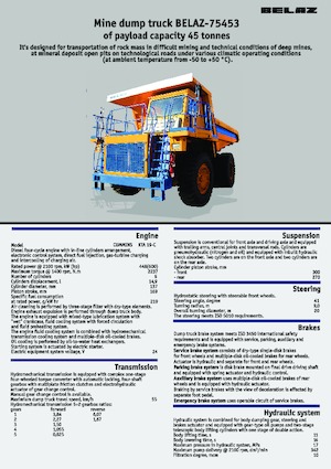 Merevvázas dömperek Belaz 75453