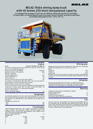 Merevvázas dömperek Belaz 75454