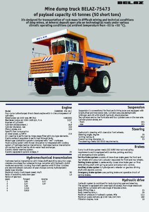 Merevvázas dömperek Belaz 75473