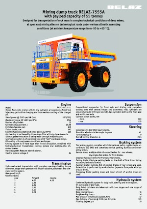 Merevvázas dömperek Belaz 7555A