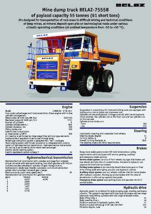 Merevvázas dömperek Belaz 7555B