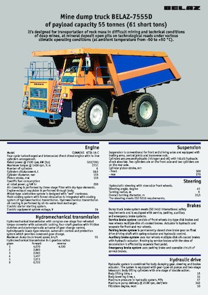 Merevvázas dömperek Belaz 7555D