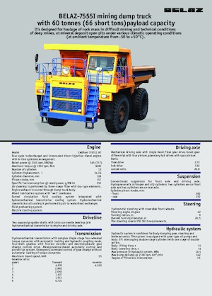 Merevvázas dömperek Belaz 7555I
