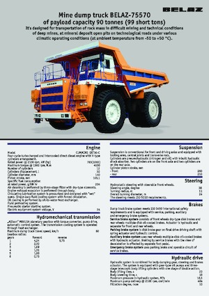 Merevvázas dömperek Belaz 75570