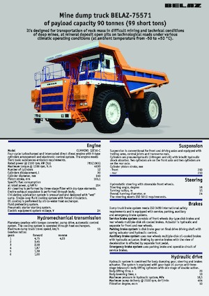Merevvázas dömperek Belaz 75571