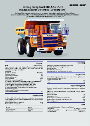 Merevvázas dömperek Belaz 75581