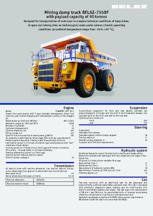 Merevvázas dömperek Belaz 7558F