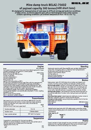Merevvázas dömperek Belaz 75602