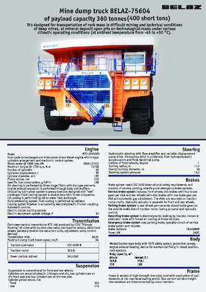 Merevvázas dömperek Belaz 75604