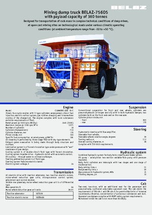 Merevvázas dömperek Belaz 75605