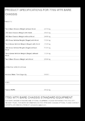 Merevvázas dömperek Caterpillar 770G WTR Bare chassis