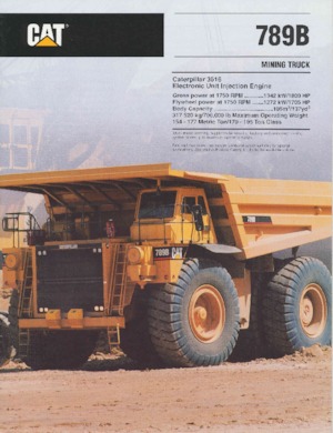 Merevvázas dömperek Caterpillar 789B