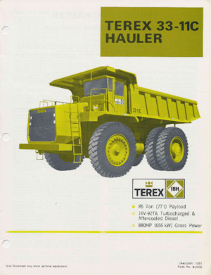 Merevvázas dömperek Terex 33-11C