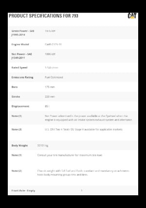 Merevvázas dömperek Caterpillar 793