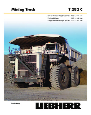 Merevvázas dömperek Liebherr T282C