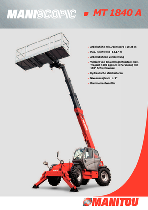 Teleszkópos rakodók Manitou MT 1840 A