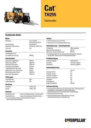 Teleszkópos rakodók Caterpillar TH255C