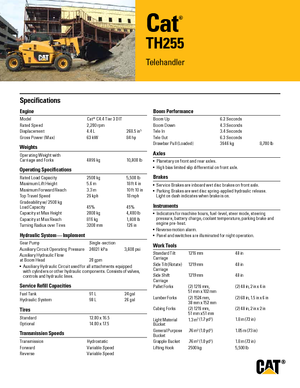 Teleszkópos rakodók Caterpillar TH255