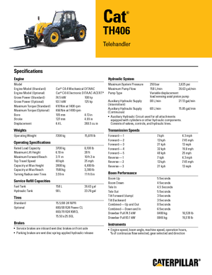 Teleszkópos rakodók Caterpillar TH406