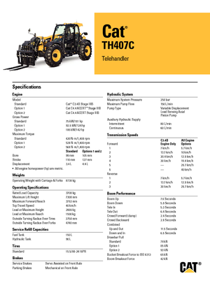 Teleszkópos rakodók Caterpillar TH407C