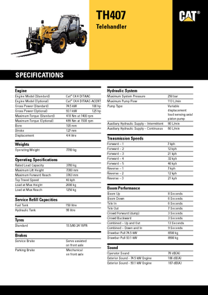 Teleszkópos rakodók Caterpillar TH407