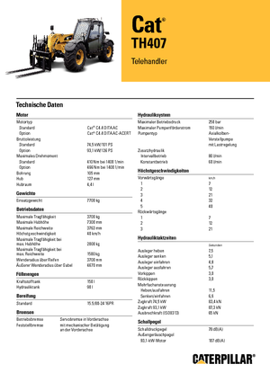 Teleszkópos rakodók Caterpillar TH407