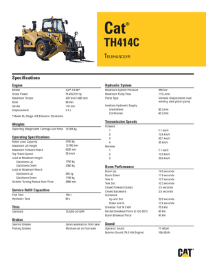 Teleszkópos rakodók Caterpillar TH414C