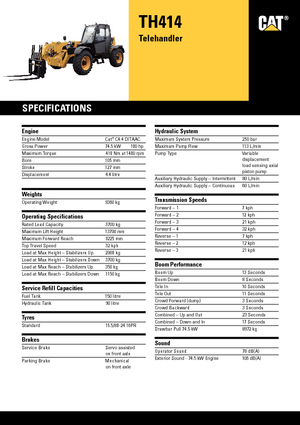Teleszkópos rakodók Caterpillar TH414
