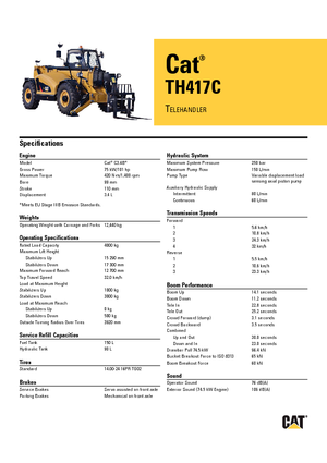 Teleszkópos rakodók Caterpillar TH417C